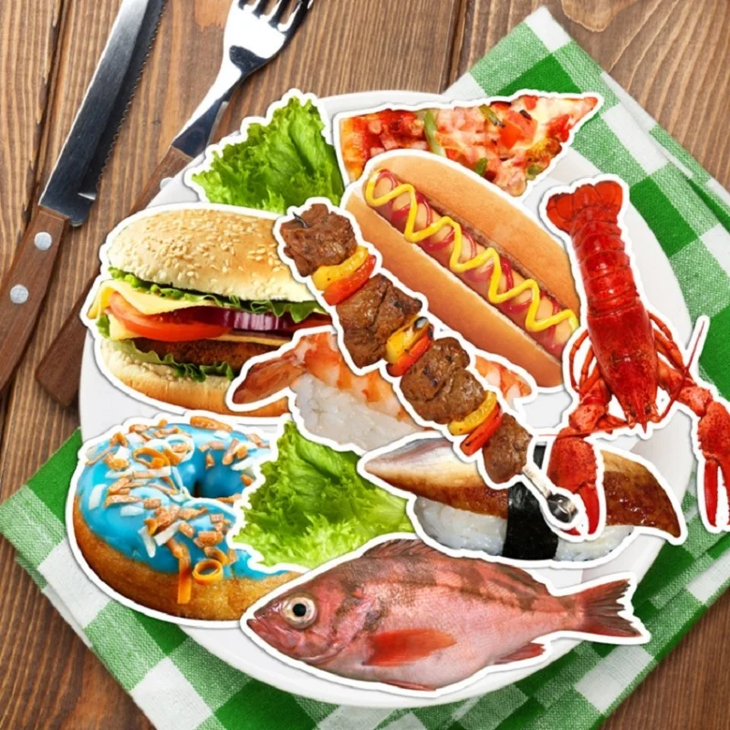 32 шт. милый мультфильм вкусная еда граффити ПВХ водонепроницаемый стикер багаж