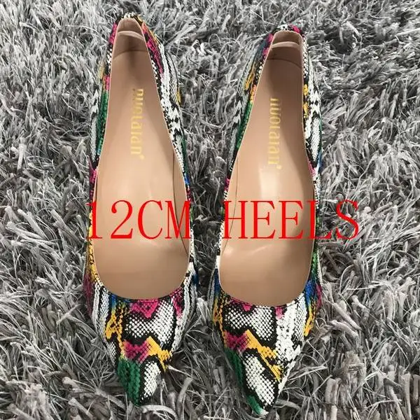 CSWAL12cm Новинка года; сезон весна-осень; женские туфли-лодочки со змеиным узором; Разноцветные Женские пикантные свадебные туфли на высоком каблуке; женские вечерние свадебные туфли-лодочки - Цвет: CSWAL12cm