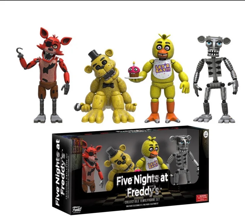 4pcs set 01 Аниме 6/10/12 шт Five Nights At Freddy's» «пять ночей у Фредди» рисунок Комплект игры с рисунком персонажей из игры «пять ночей в Фредди» Фокси Бонни Freddy Fazbear сестра место модель куклы FNAF игрушка - Цвет: 4pcs set 01