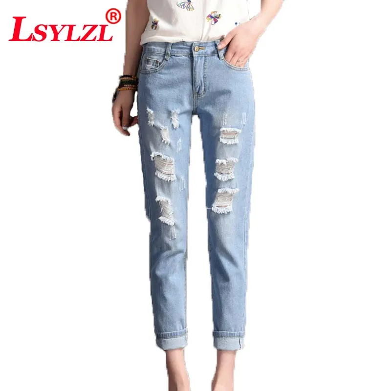2018 сексуальные женские потертые рваные состаренные тонкие джинсовые штаны