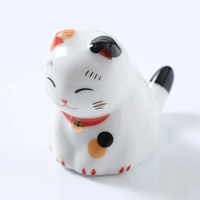 Cat 4 Мультяшные фигурки счастливых животных, Керамические миниатюры, фигурка кошки, модель животного, садовые миниатюры, украшения, домашний декор - Цвет: Cat 4
