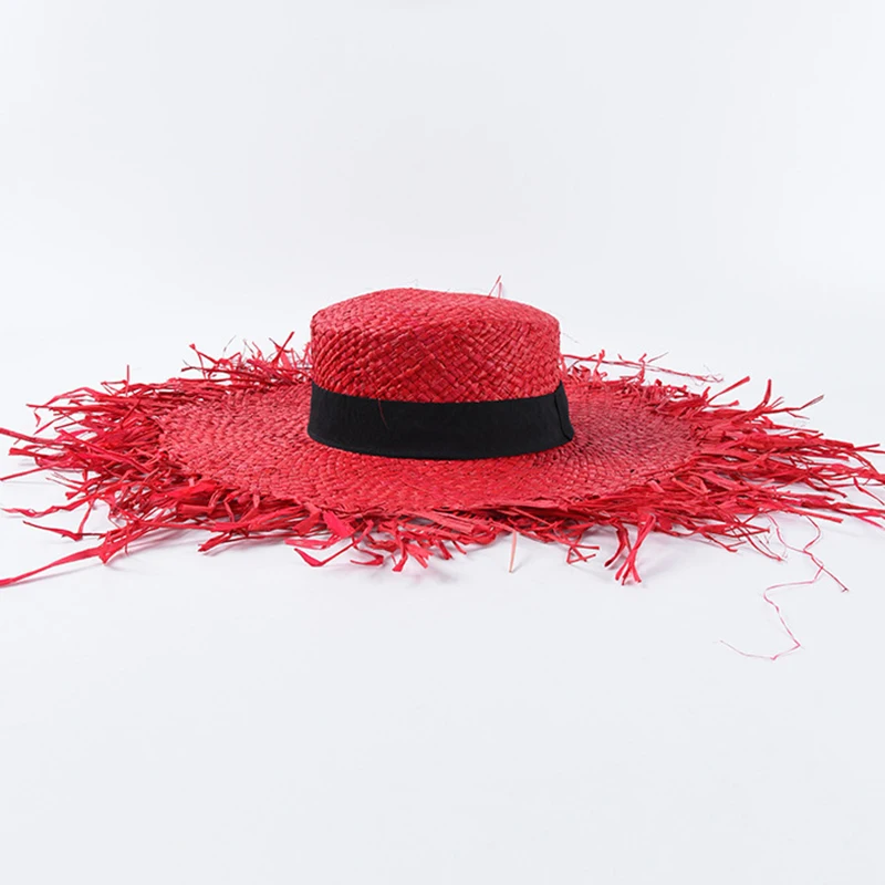 Raffia шляпы от солнца с грубыми краями и широкими полями соломенные модные плоские