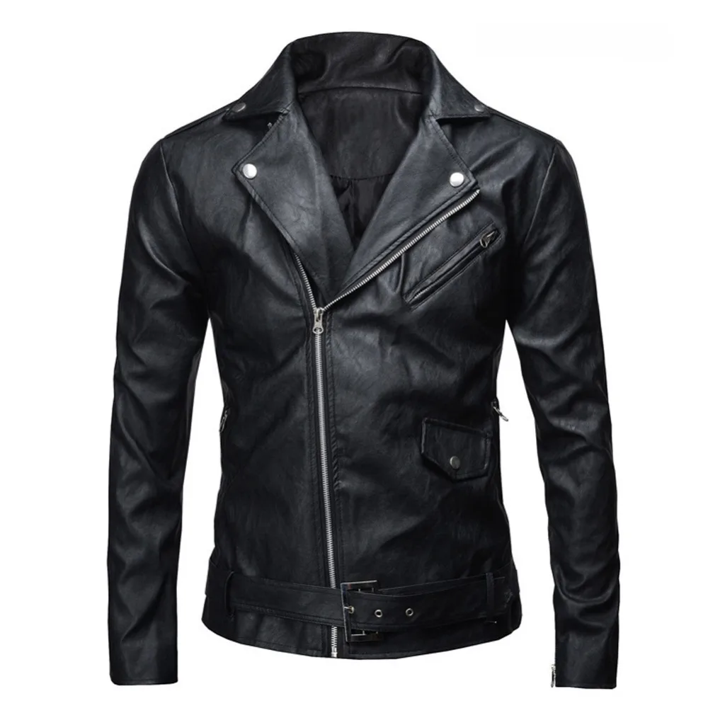 Кожаная куртка 2016 базовое Мужское пальто из искусственной кожи тонкие кожаные