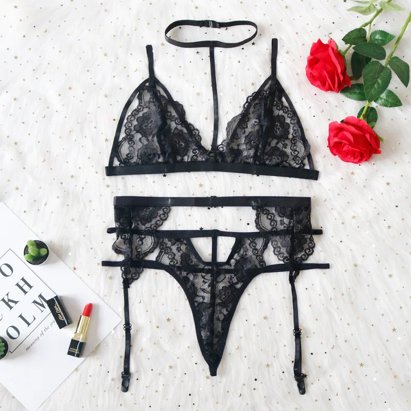 

Women Sexy Lingerie Lace Bra Set Underwear Ladies Girls Wireless Babydoll Hot Erotic Lingerie Bra Briefs Set Plus Size M-3XL