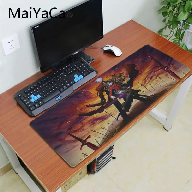 Lock Edge 30X70cm Maiyaca Fate Stay Night Противоскользящий прочный резиновый компьютерный коврик с запирающимися краями игровой коврик для клавиатуры - Цвет: Lock Edge 30X70cm