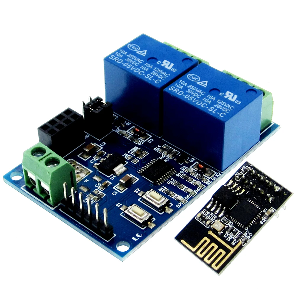 5V ESP8266 ESP-01 2 WiFi реле канала модуль 2-канальный релейный для IOT Smart Home | Электроника