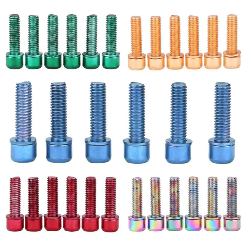 6pcs/12pcs set Bike Water Bottle Cage Screw for MTB Mountain Road Bike High Carbon Steel M5 Hex Bicycle Holder Screws