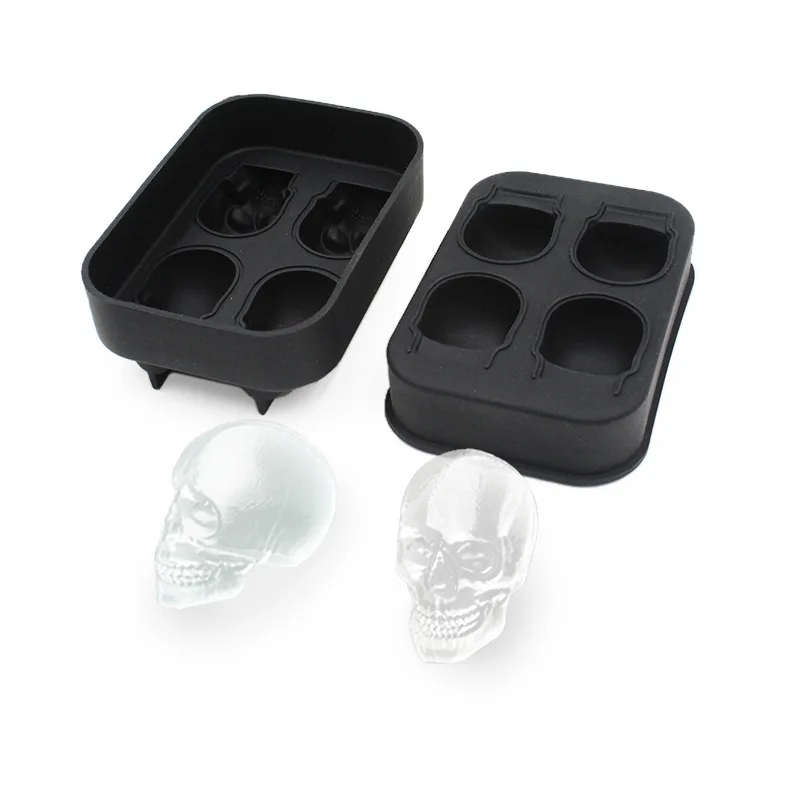 Большая форма для кубиков льда черепа силиконовая лоток Кухня Бар Вечеринка