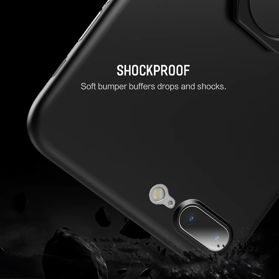 Чехол для iPhone 7 8 с кольцом-держателем для пальца, Rock 0,33 мм Тонкий чехол для телефона для iPhone 7plus 8plus задняя крышка с подставкой