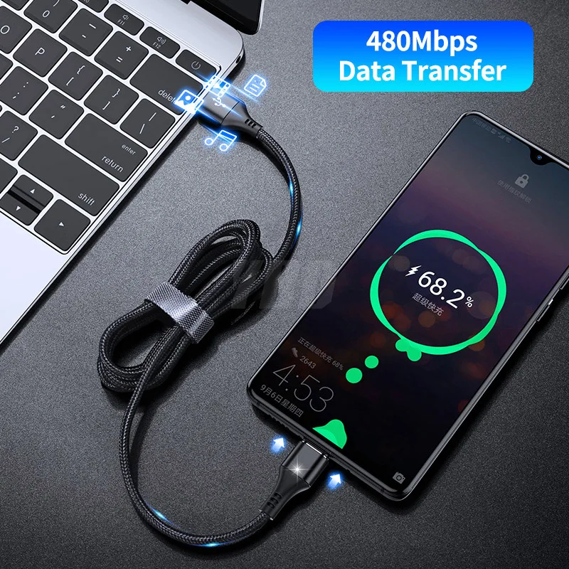 Кабель Micro USB YBD с магнитным зарядным устройством для Samsung iPhone/USB кабель Type c зарядки