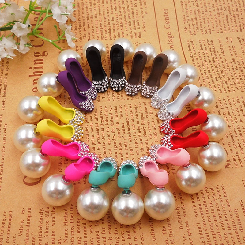 2016 модные красивые туфли на высоком каблуке с большим жемчугом 30 мм 6 цветов одна