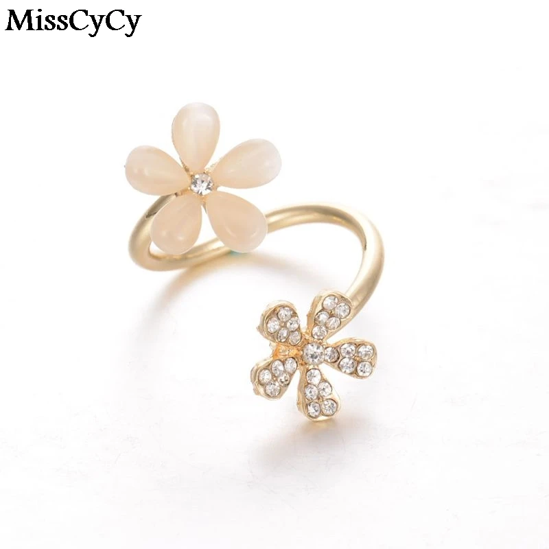 MissCyCy 2016 новинка оптовая продажа Модные кольца с ромашками из искусственного