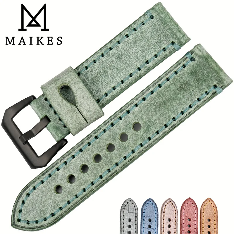 Женские аксессуары для часов MAIKES ремешок наручных зеленого цвета серебристый