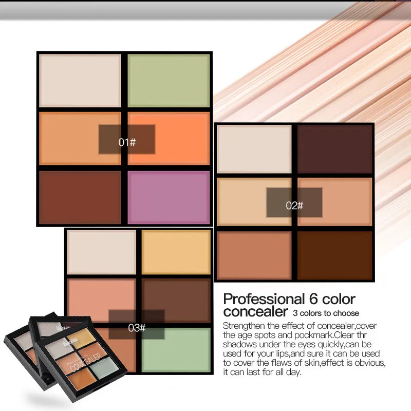 6 цветов ГРУНТОВОЧНАЯ основа хайлайтеров корректор Палитра для лица тональный