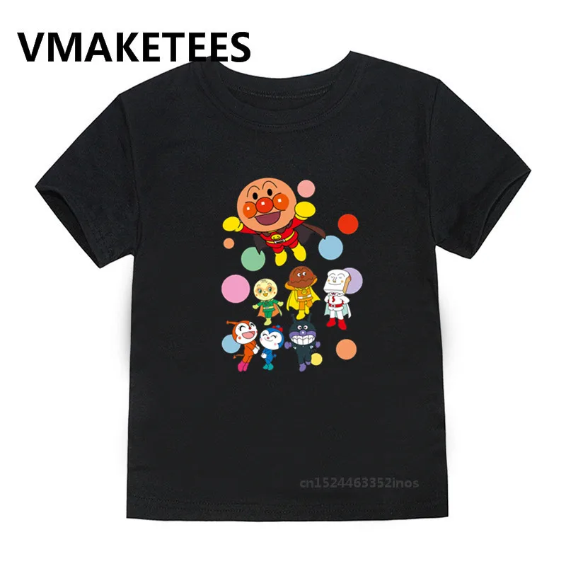 Anpanman/футболка с мультяшным принтом детская забавная одежда Baikinman летняя футболка