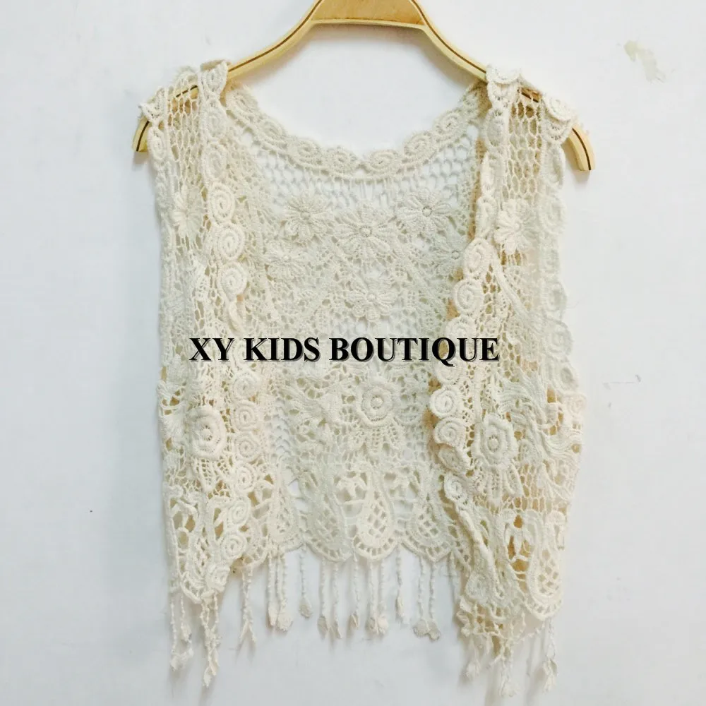 Дизайнерская Детская мода 2015 г. детский летний вязаный жилет высококачественная