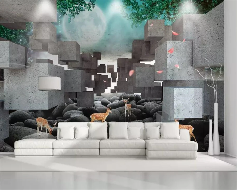 Фотообои beibehang на заказ 3d обои с изображением кубика цветущего сливы оленя HD