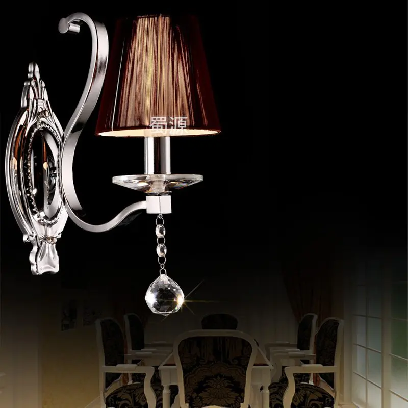 Современный настенный светильник принцессы для спальни с тканевым верхом абажур