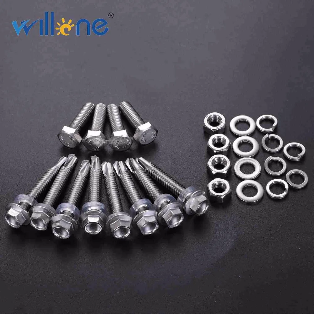 1 комплект серебристых монтажных кронштейнов для солнечных панелей Willone |