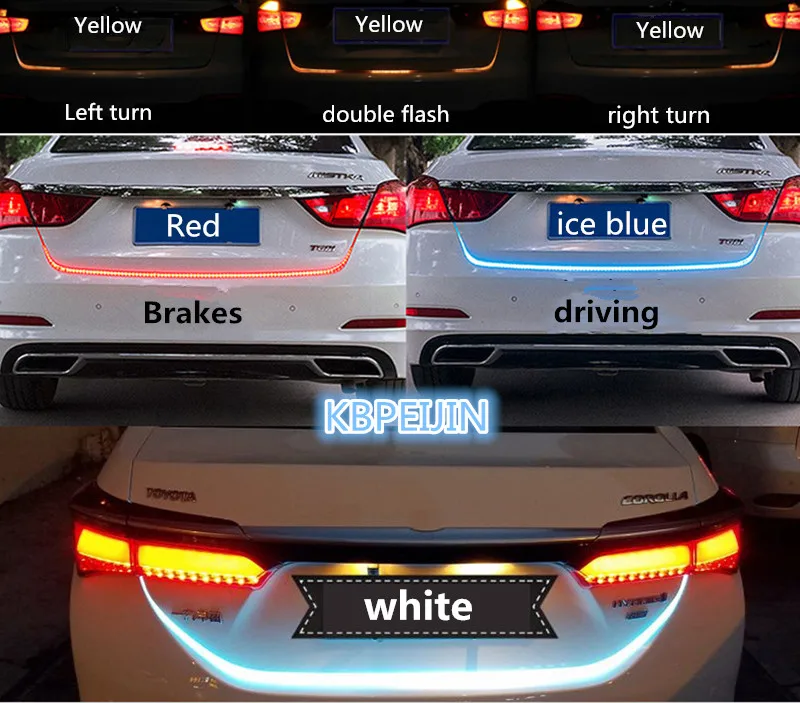 

car-styling car trunk strip Light Tail trunk led strip flash follow for Mitsubishi outlander 2016 lancer 10 9 pajero asx l200
