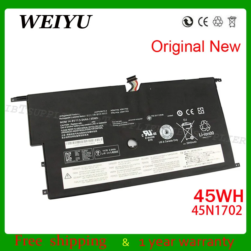 Weiyu натуральная X1 ноутбук Батарея 45N1700 45N1701 45N1702 45N1703 для lenovo ThinkPad углерода Gen 2 20A7