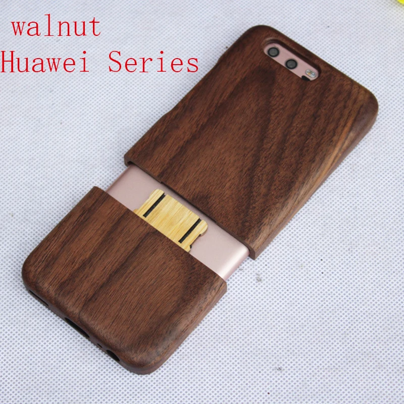 2018 Роскошные для Huawei Ascend P10 случае qimei натурального бамбука и дерева Shell обложка