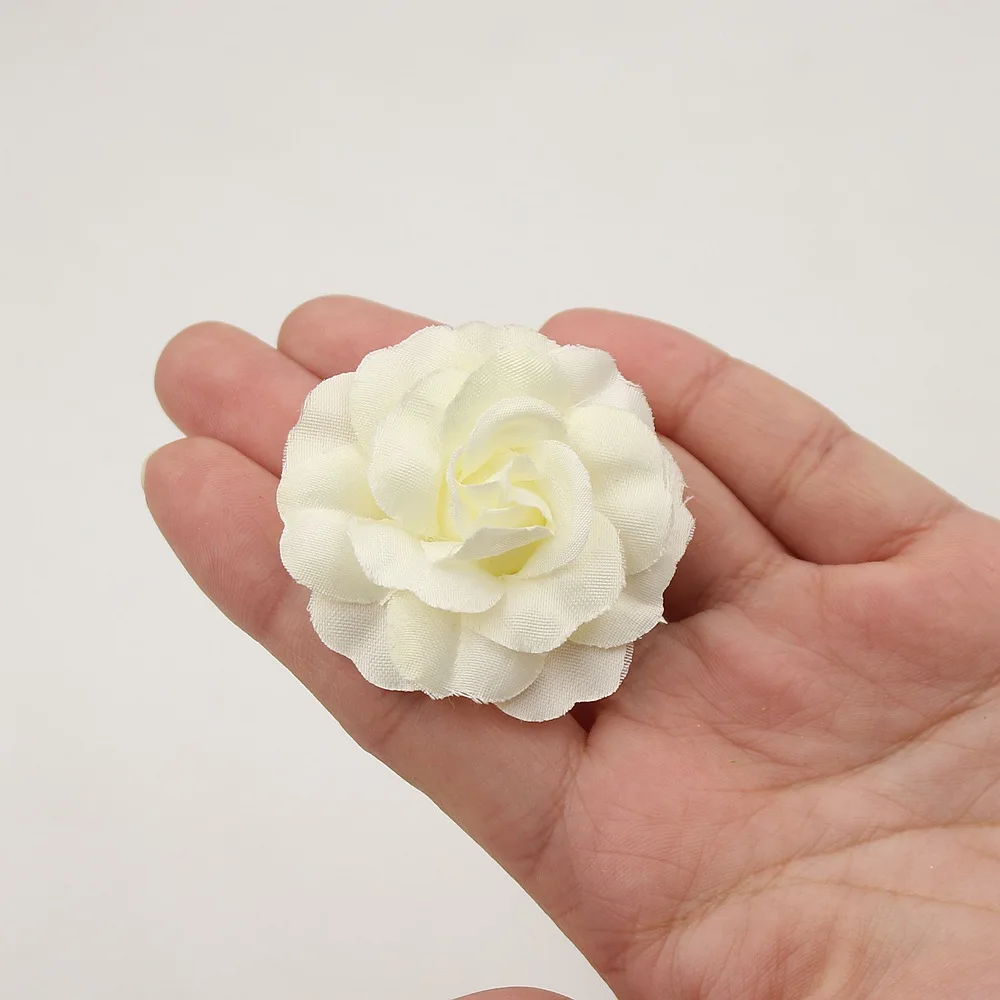 milk white 10 шт., 4 см, искусственные цветы с розами, на выбор, цветные, свадебные, праздничные, вечерние, для украшения дома, сделай сам, венок, подарок, искусственные цветы, ремесло - Цвет: milk white