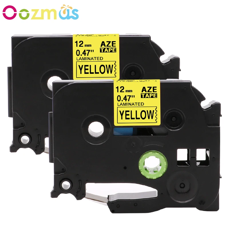 Oozmas 2 Упаковка совместимая лента для этикеток Brother TZe631 черная на желтой