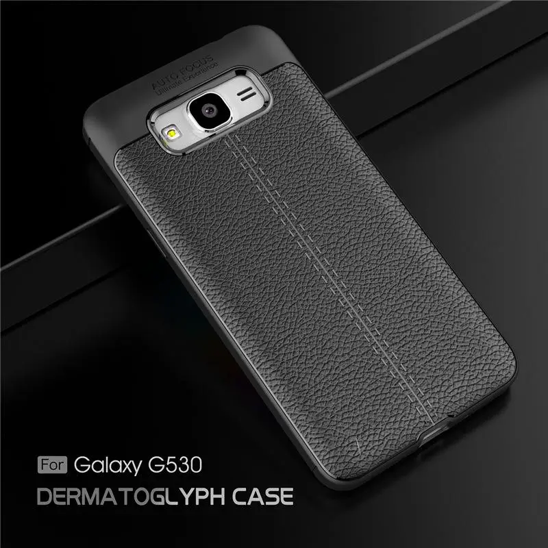 Litchi Pattern Rubber Soft TPU Case Back Cover for Samsung Galaxy J2 Prime G530 |