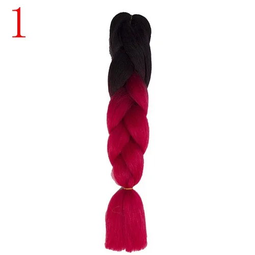 MERISIHAIR, 24 дюйма, Омбре, косички, синтетические волосы на крючках, для наращивания, огромные косички, прически, синий, серый, красный - Цвет: P18/613