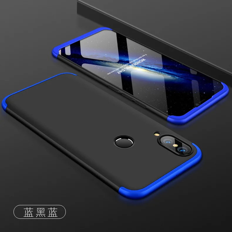 Для huawei nova 3 3i чехол жесткий 3 в 1 матовый армированный гибридный защитный чехол на заднюю панель для huawei nova 3 nova 3i 360 Полный Чехол - Цвет: Blue Black
