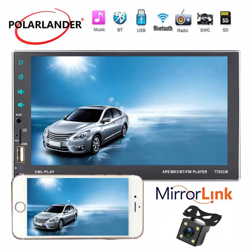 

HD 2018 New Mirror Link Wireless 7" 2 Din Capacitive Screen Bluetooth MP5 Player Stereo Reversing Rear View USB/AUX/FM/SD/SWC