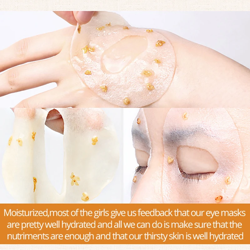 80Pcs/ Bottle Gold Osmanthus Eye Mask care Collagen gel Whey Protein Sleep Patches Remover dark Circles Bags Under Eyes | Красота и