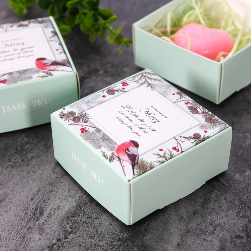 Birds of Flowers 50 шт-цветная белая картонная коробка для летательного аппарата, упаковочные коробки для мыла для ювелирных изделий, чайная подарочная упаковка для конфет - Цвет: Birds of Flowers