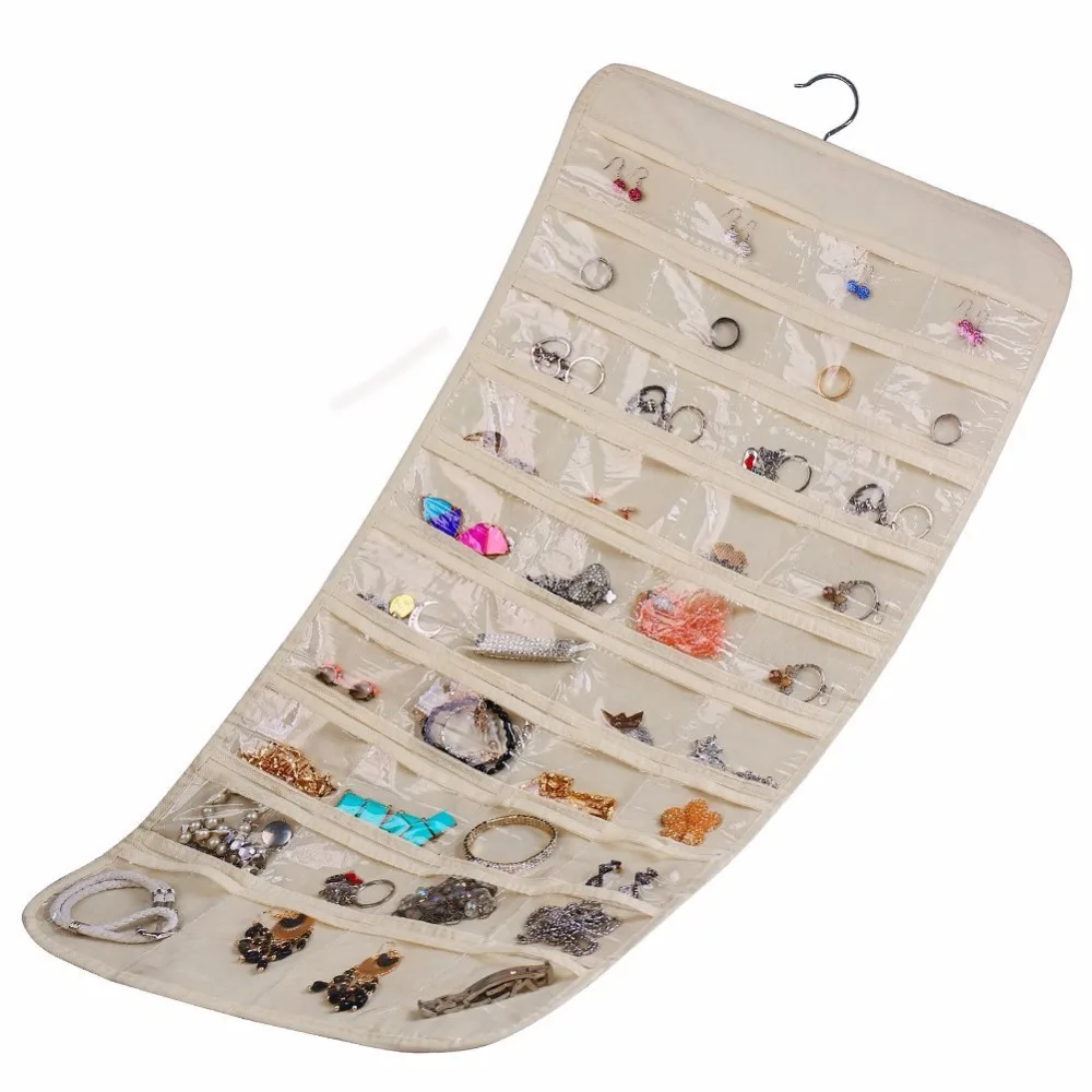 Подвесной органайзер для ювелирных изделий 80 карманов домашний настенный