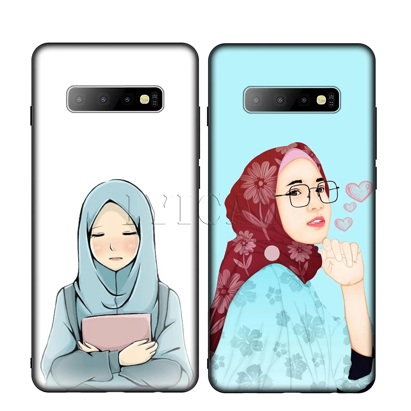 IYICAO Muslim Islamic Black Cartoon Girl Silicone Soft Phone Case for Samsung Galaxy S10 S9 S8 Plus S6 S7 Edge S10e E Cover |