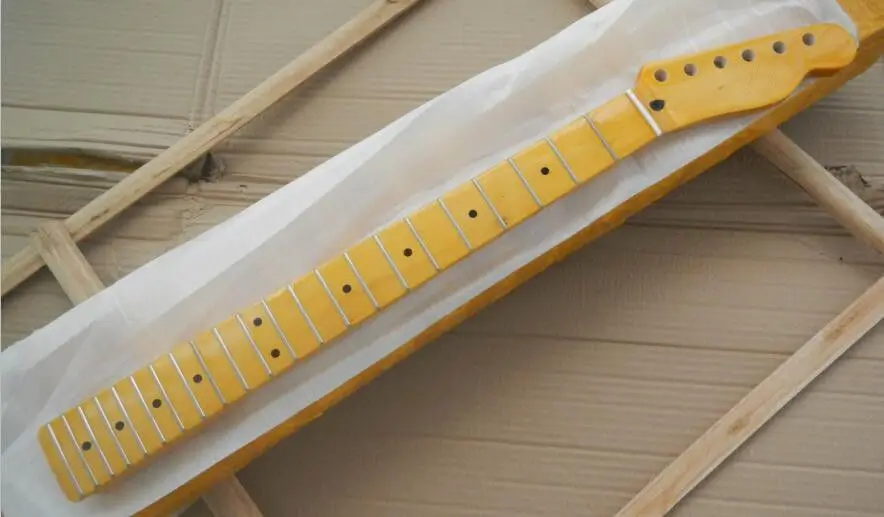 Желтый telecaster стиль электрогитара шеи 22 лада кленовый блеск отделка