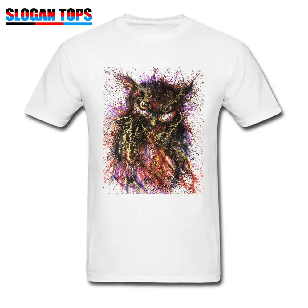 

2018 Popular Men T-shirt Graffiti Owl Print Tshirt Summer/Autumn Tops Tees Comics T Shirt O-Neck Cotton White Streetwear Vintage