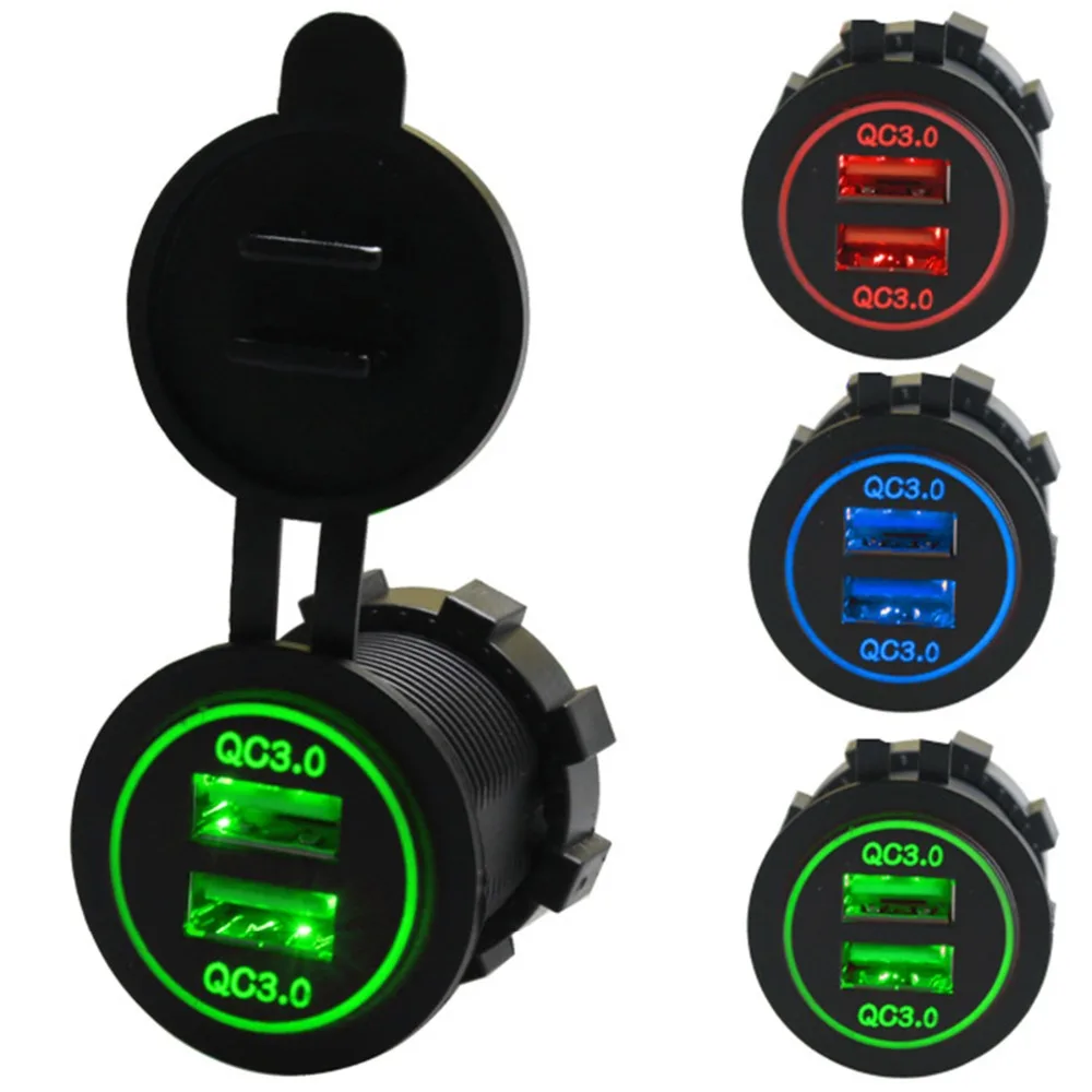 SOONHUA Dual QC 3,0 USB умное автомобильное зарядное устройство Универсальное зарядное устройство для быстрой зарядки s для мобильного телефона планшета с защитой от температуры