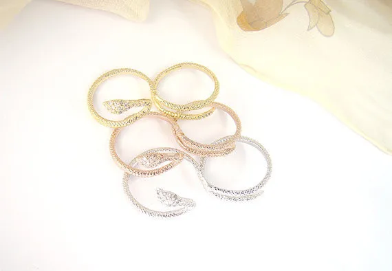 Новейшая модель Стиль кольца в виде змейки Обёрточная бумага двумя пальцами со