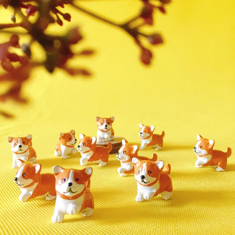 Продажа ~ 10 шт. корги/собака щенок/Сказочный Садовый Гном/Террариум с мхом