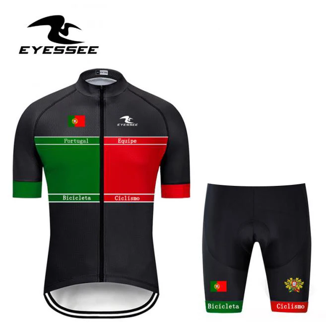 EYESSEE Tour of Portugal набор велосипедных Джерси/Летний Pro Bicicleta team дышащая одежда для езды на велосипеде с коротким рукавом - Цвет: kits