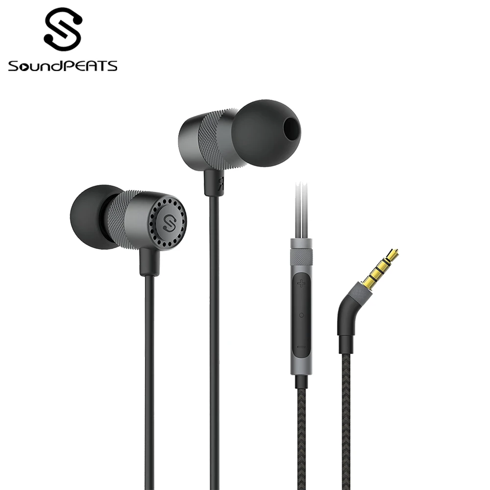SoundPEATS 3,5 мм разъем наушники-вкладыши проводной супер бас звук вкладыши с микрофоном для iPhone samsung Xiaomi Мобильный телефон B90