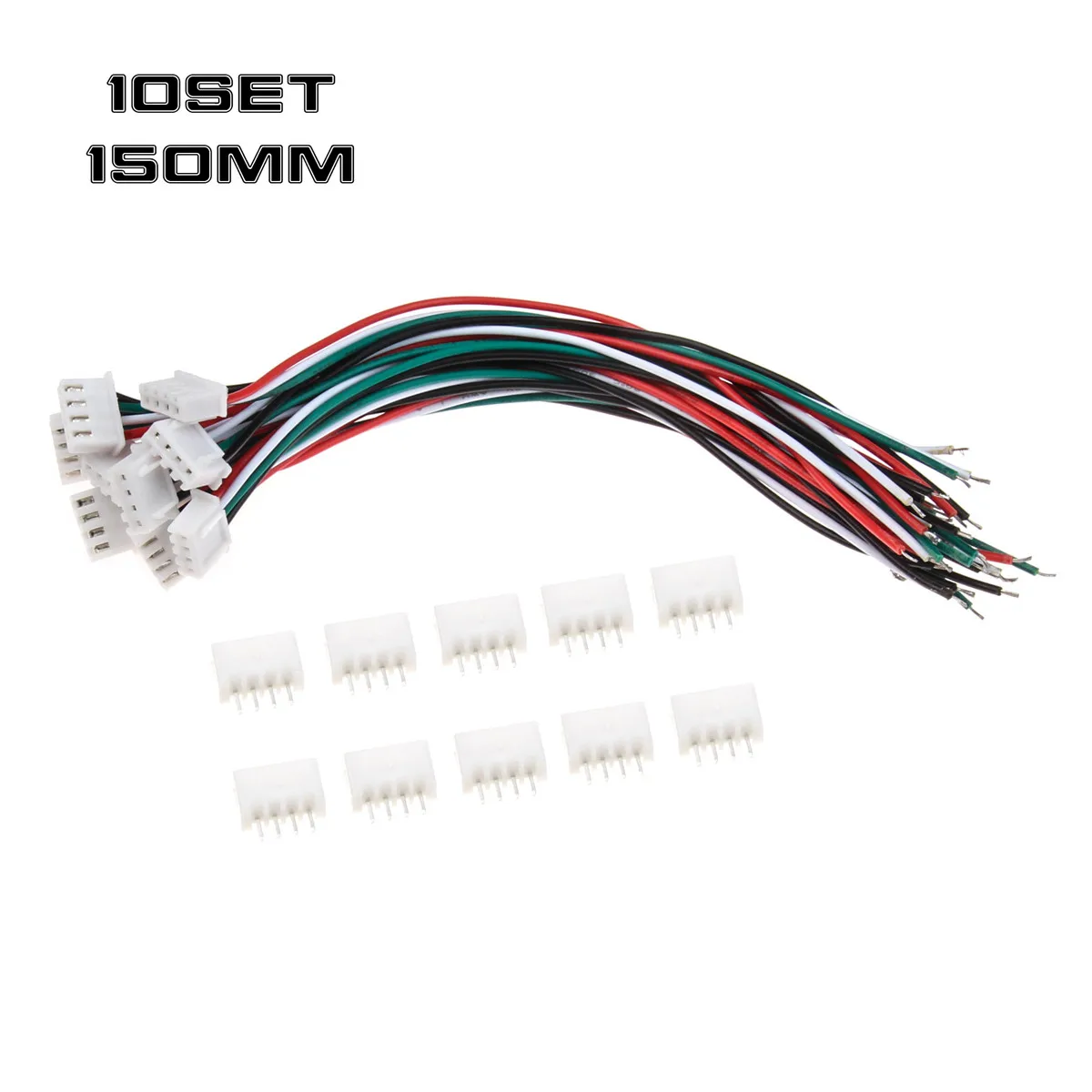 

10 Set Mini JST XH 2.54mm 4 Pin Connector Plug With 24AWG 1007 Wires 150mm Length Electricity Wire Cable Pin Connectors Kit