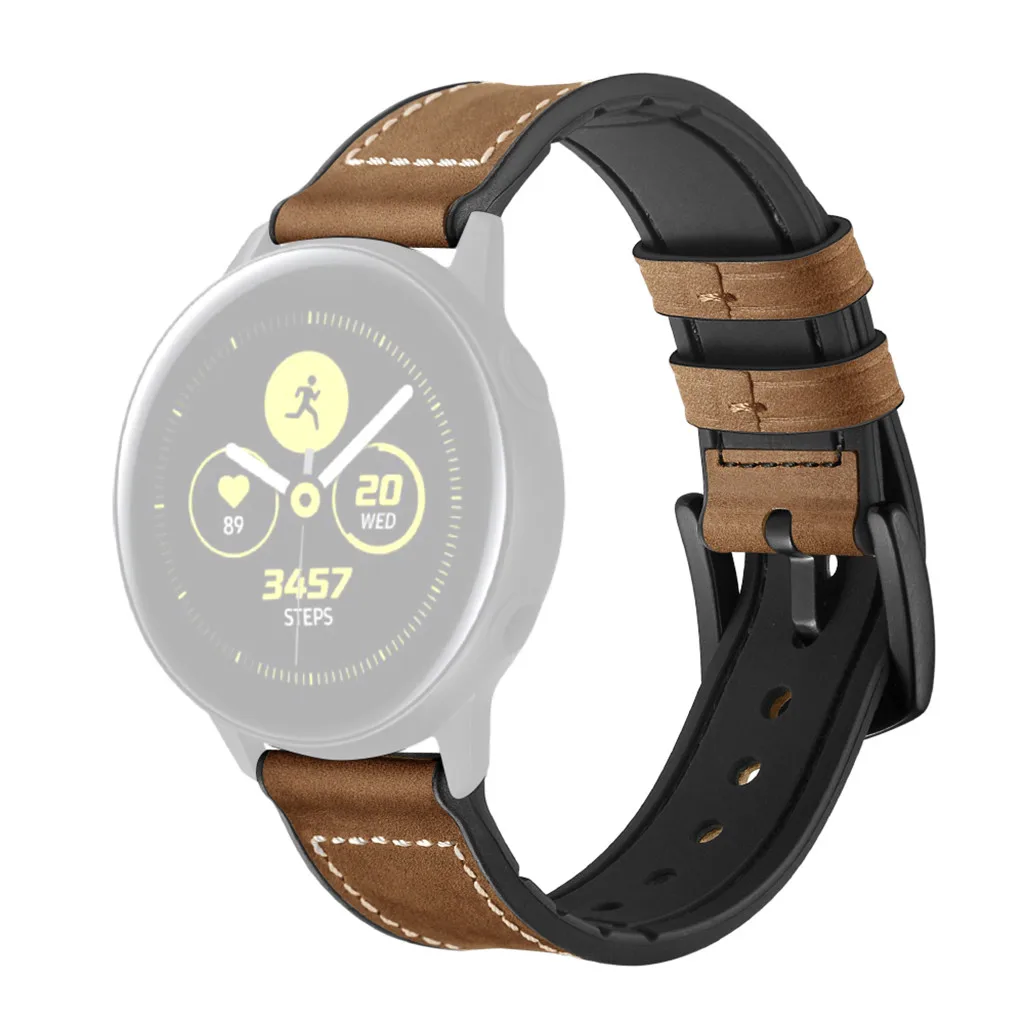Прочный браслет для умных часов Smartband band кожаные стежки часы ремешок SmartWatch для samsung часы active 20 мм браслет