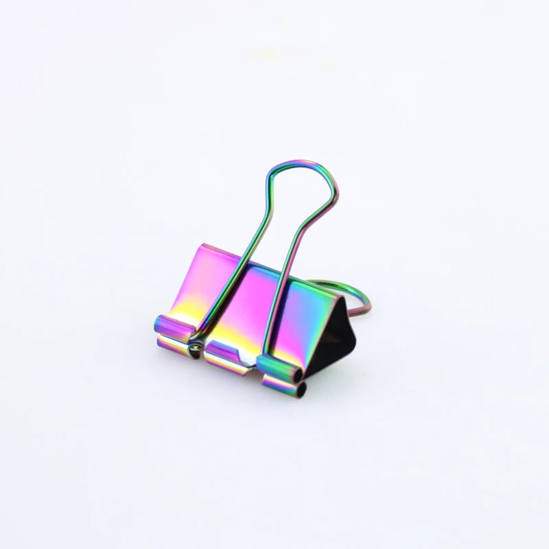 Kup TUTU 15/8 Sztuk Kolor Tęczy Metalowe Klipsy Do Segregatorów Coloful Binder Notatki Papier Do Pisania Klip Materiały Biurowe H0152