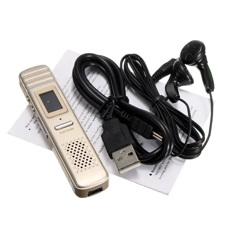 8 ГБ диктофон стерео запись Цифровой диктофон портативный mp3-плеер привод Grabadora de voz
