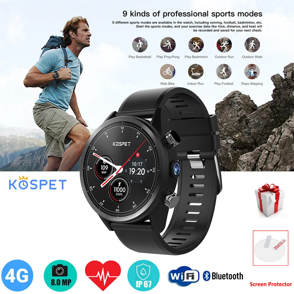 Kospet Hope Lite 4G Smartwatch телефон 1 39 ''Android 7 MTK6739 четыре ядра IP67|Смарт-аксессуары| |
