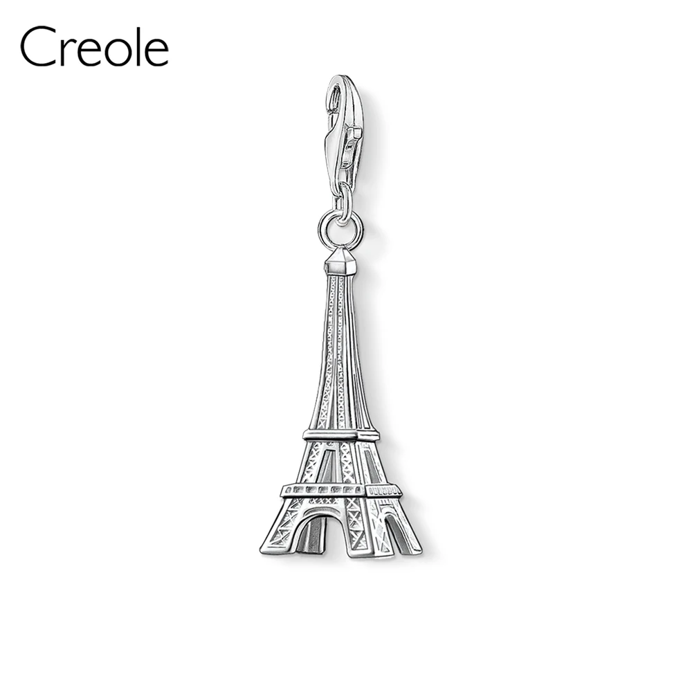 Eiffel Tower Пуделя Эйфелевой башни медвежонка романтических символов тыквы балетки Кролик Подвеска "МАЯК" кулон, летние ювелирные изделия 925 пробы серебро подарок - Окраска металла: Eiffel Tower