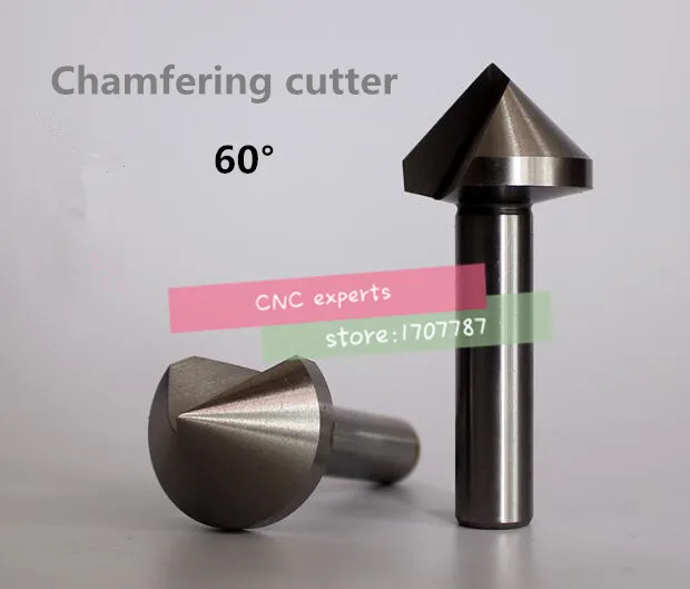 

Free shipping 2pcs 6.3~50.0mm*60 Degree 1 Flute High speed steel Chamfer Chamfering End Mill Cutter Bit